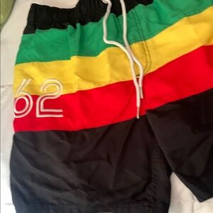 Colored of Jamaica multi color swim trunks. Men’s large